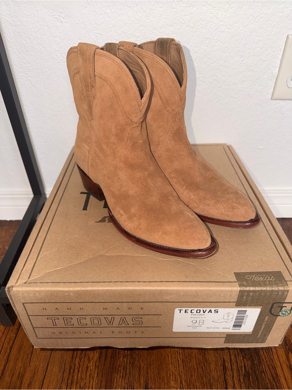 Tecovas Women's Tan Suede Western Shortie Boot